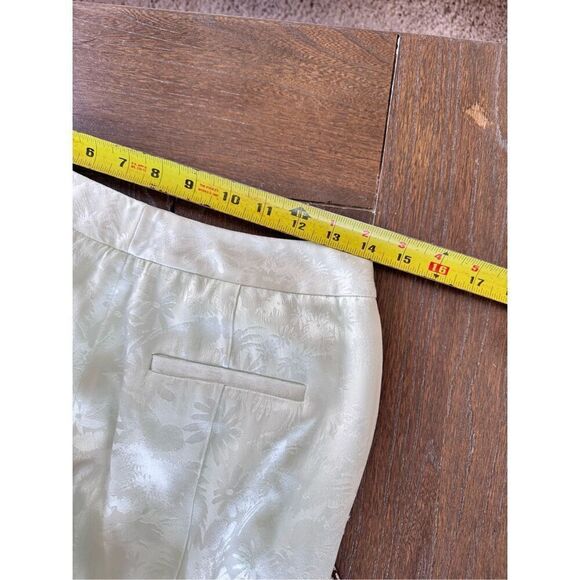 HELLESSY Floral Print Satin Pants in Mint Green Size 4 - Picture 7 of 10